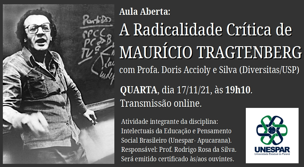 aula aberta sobre o Prof. Maurício Tragtenberg