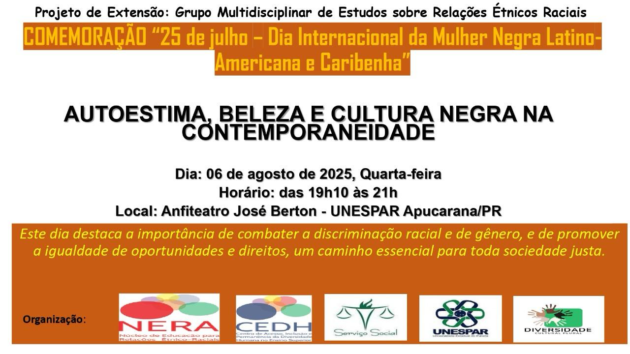 A Unespar comemorará o Dia da Mulher Negra Latino-Americana e Caribenha