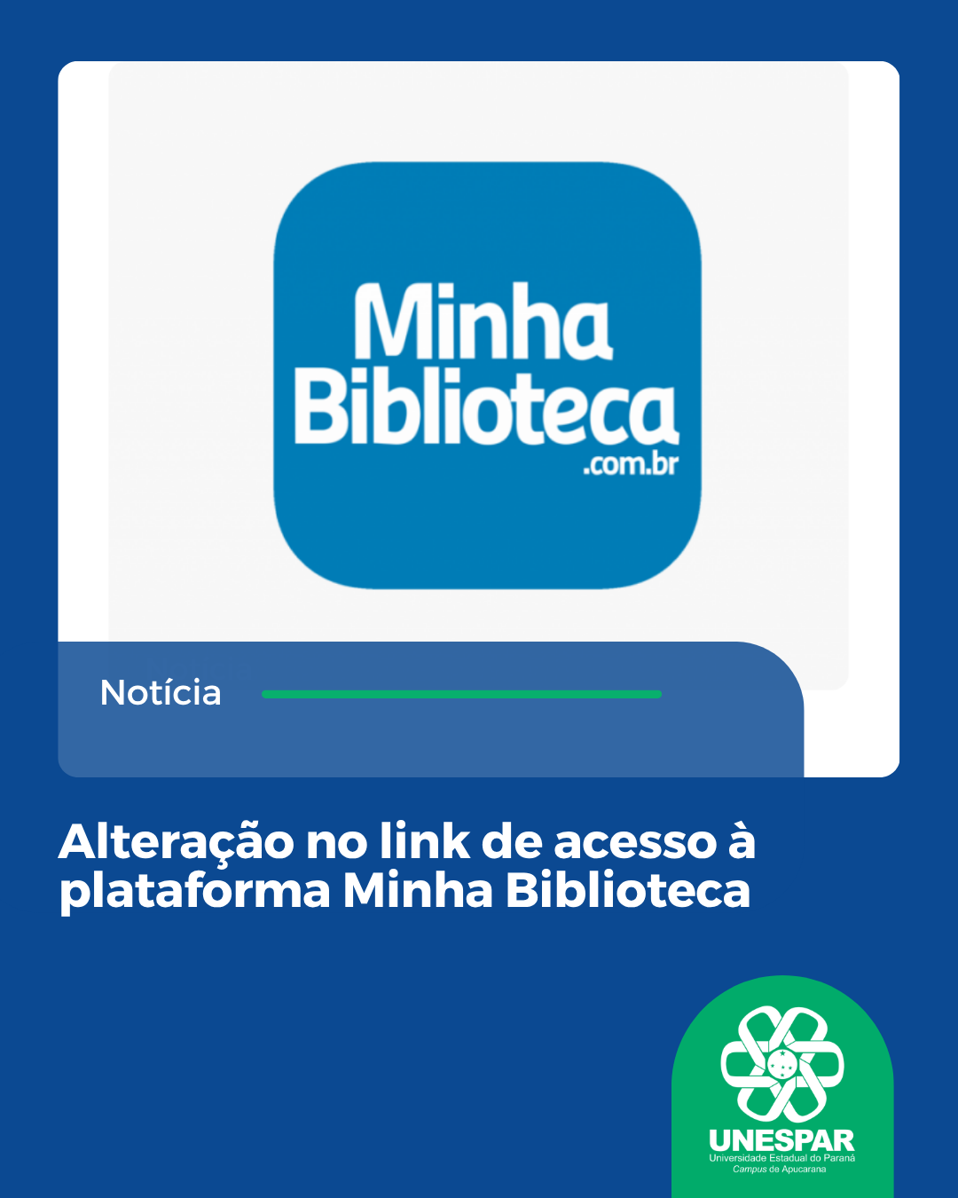 Alteração no link de acesso à plataforma Minha Biblioteca
