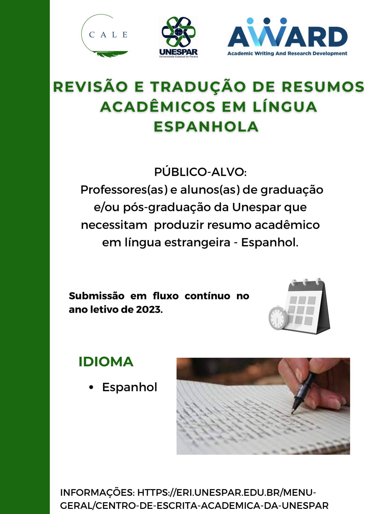 Assessorias em fluxo contínuo para a revisão e tradução de resumos acadêmicos em Língua Espanhola