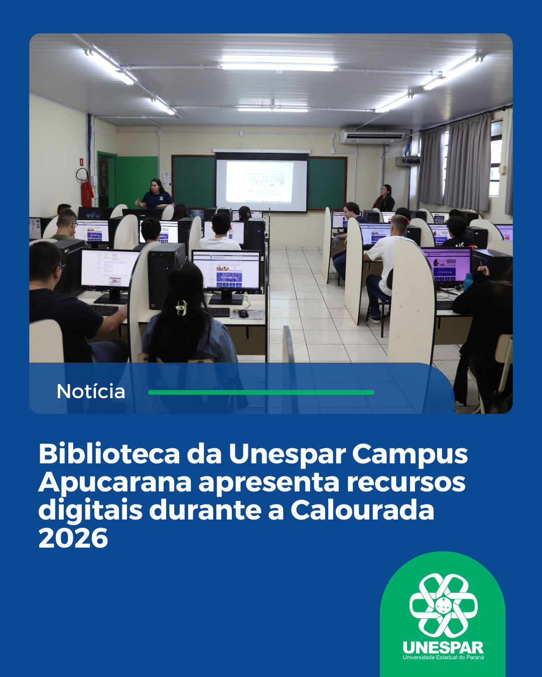 Biblioteca da Unespar Campus Apucarana apresenta recursos digitais durante a Calourada 2026