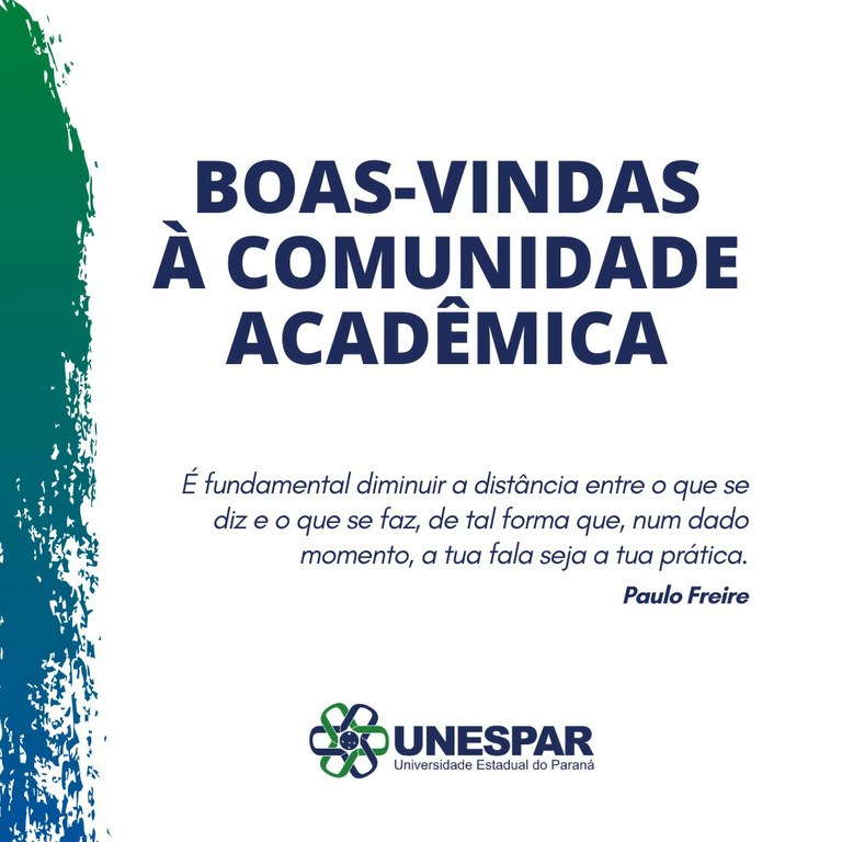 BOAS-VINDAS À COMUNIDADE ACADÊMICA