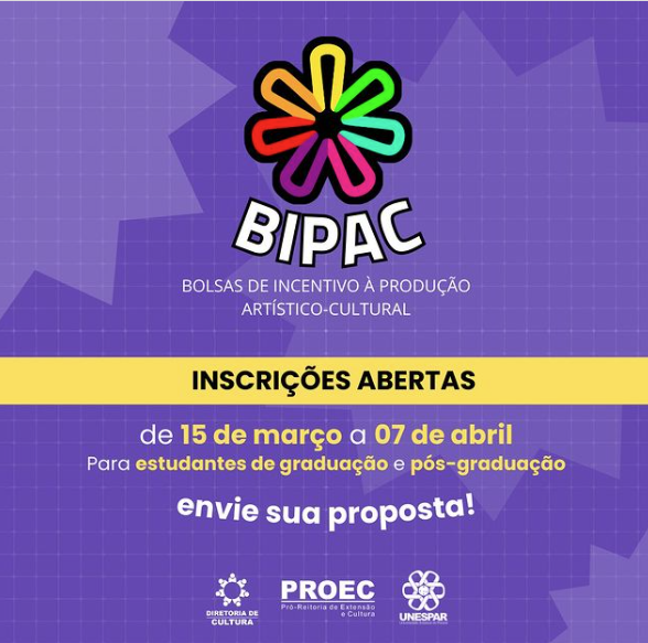 Bolsas de incentivo à produção artístico-cultural (BIPAC) 