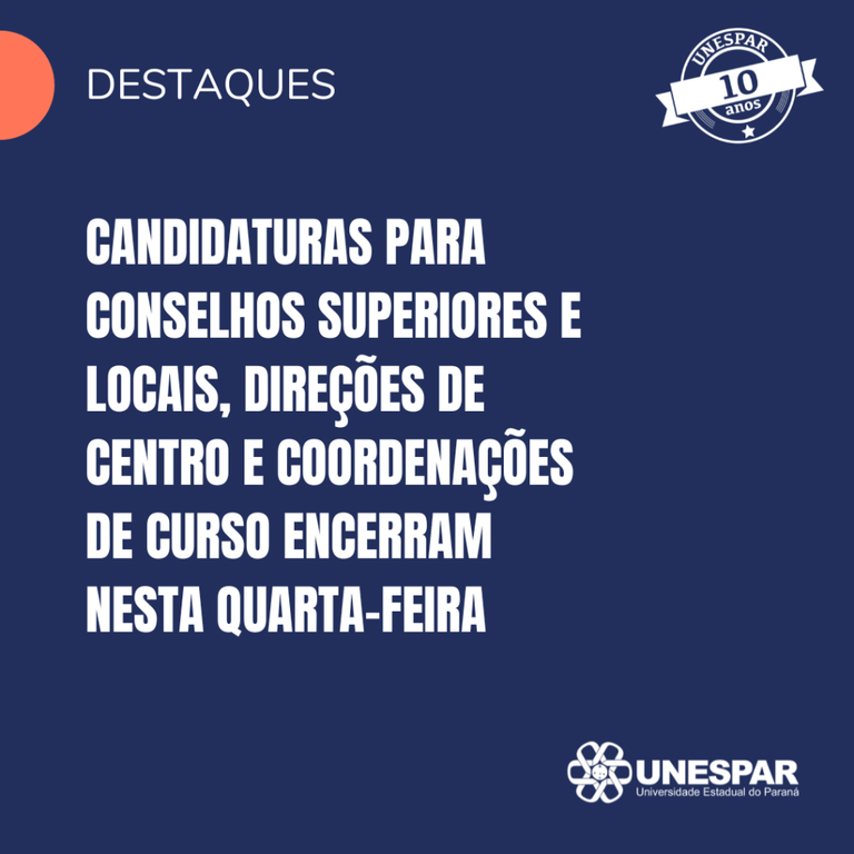 Candidaturas para Conselhos Superiores e Locais, Direções de Centro e Coordenações de Curso encerram nesta quarta-feira