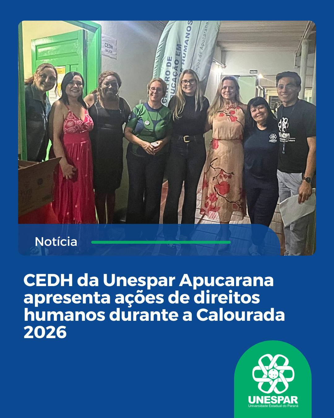 CEDH da Unespar Apucarana apresenta ações de direitos humanos durante a Calourada 2026