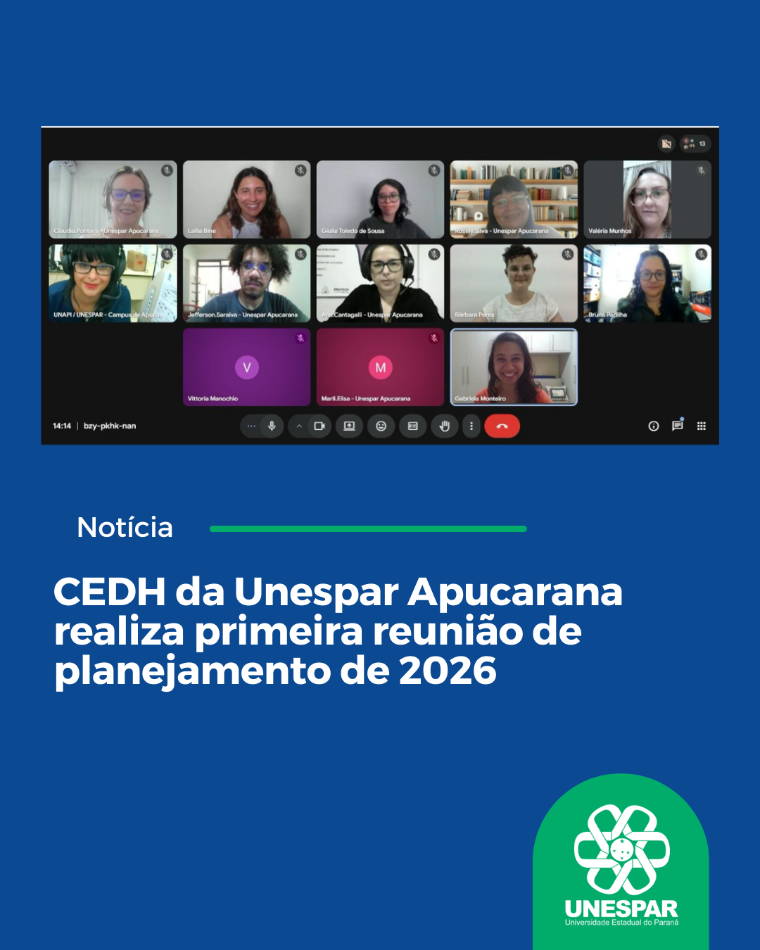 CEDH da Unespar Apucarana realiza primeira reunião de planejamento de 2026