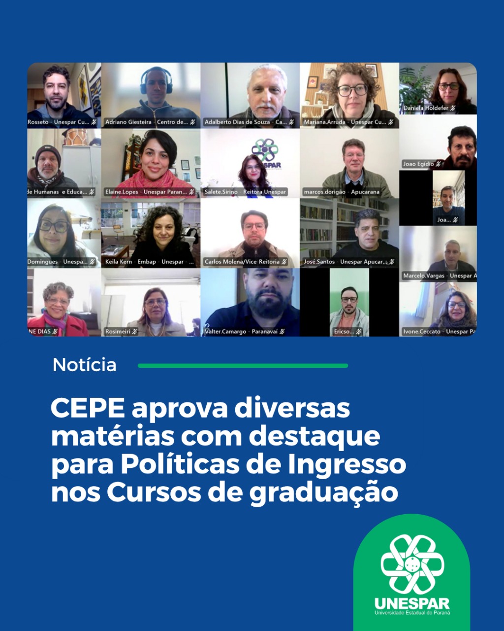 CEPE aprova diversas matérias com destaque para Políticas de Ingresso nos Cursos de graduação