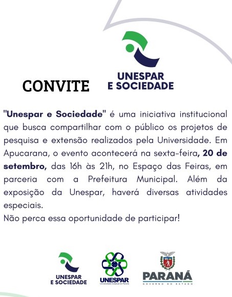 Confira o evento "Unespar e Sociedade"!