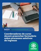 Consulta às coordenações sobre vagas e formato do Vestibular 2026 segue até 2 de junho. Reunião online nos dias 21 e 22/05 auxiliará na análise de dados e decisões.