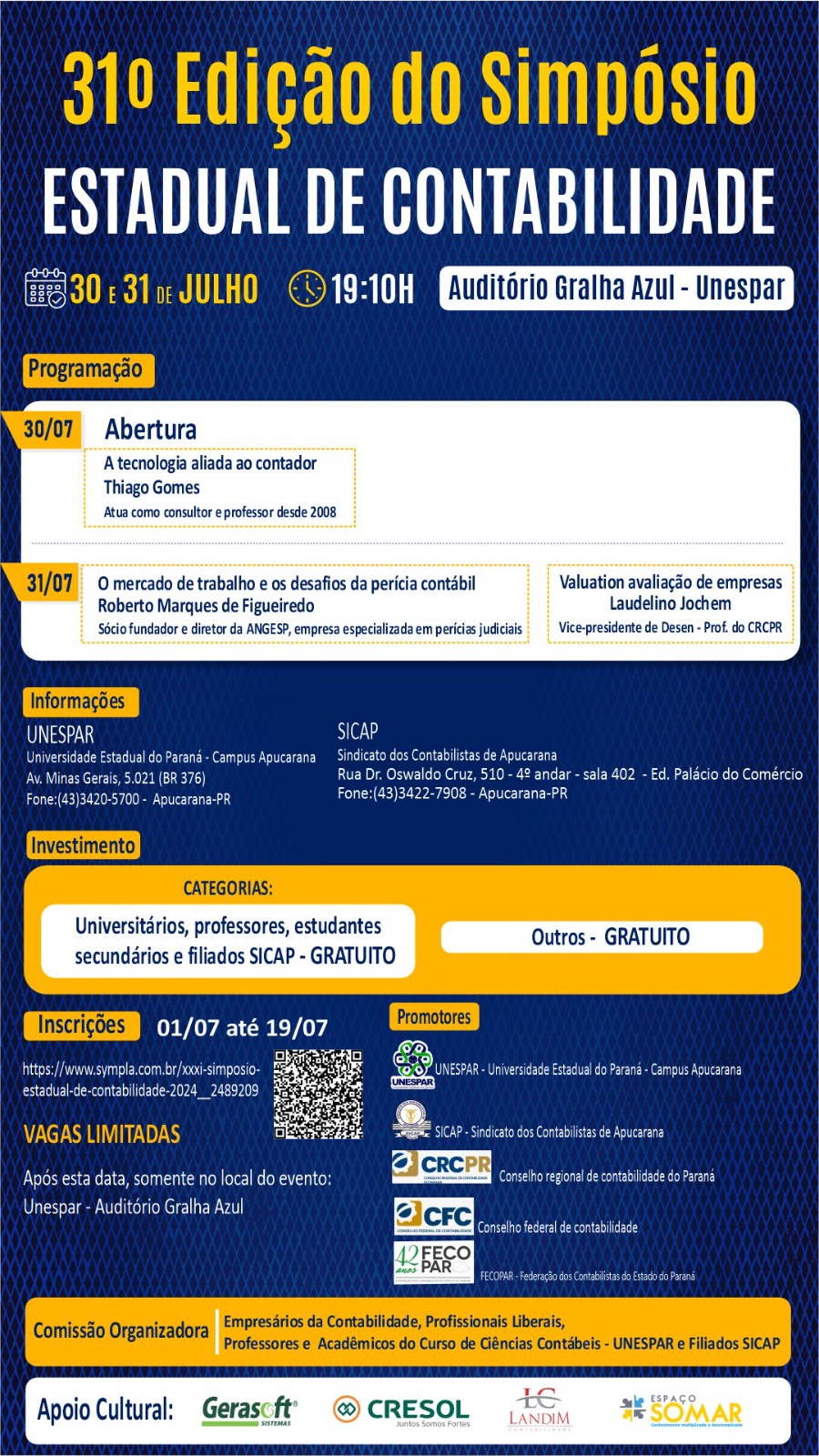 Curso de Ciências Contábeis promove a 31ª edição do Simpósio Estadual de Contabilidade