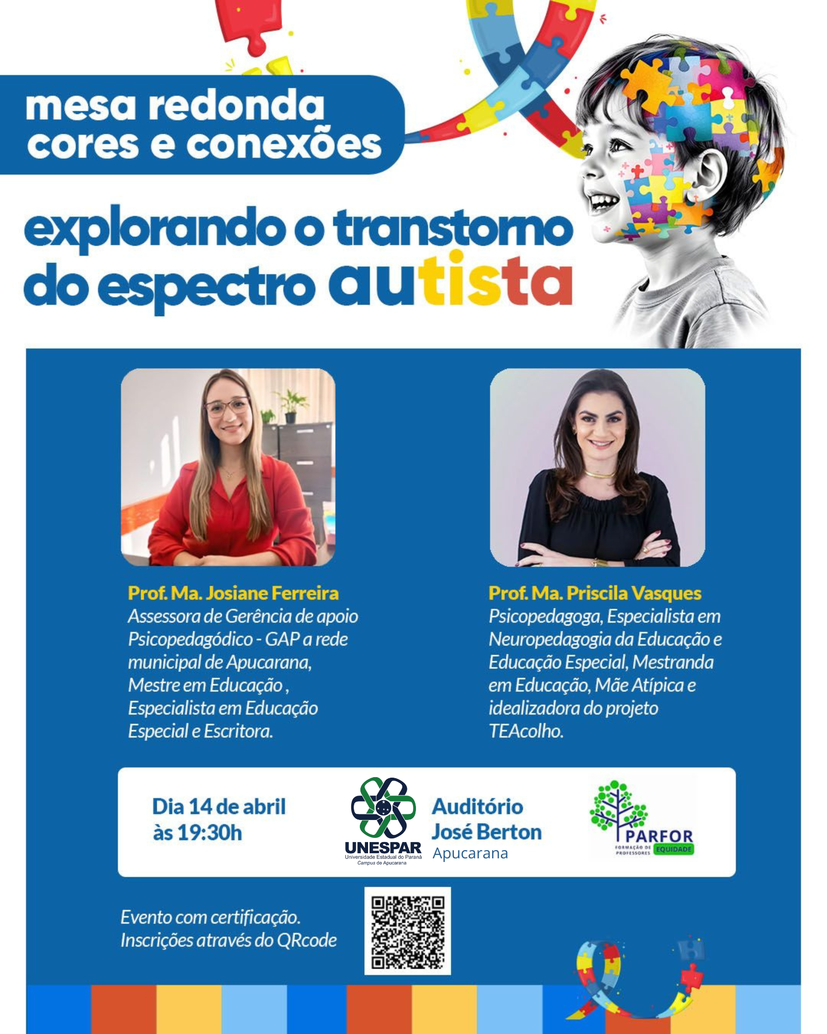 Curso de Educação Especial Inclusiva realiza mesa-redonda "Cores e Conexões" em alusão ao mês de conscientização sobre o autismo