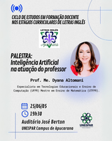 Evento integra o Ciclo de Estudos em Formação Docente nos Estágios Curriculares e será realizado no dia 25 de junho.