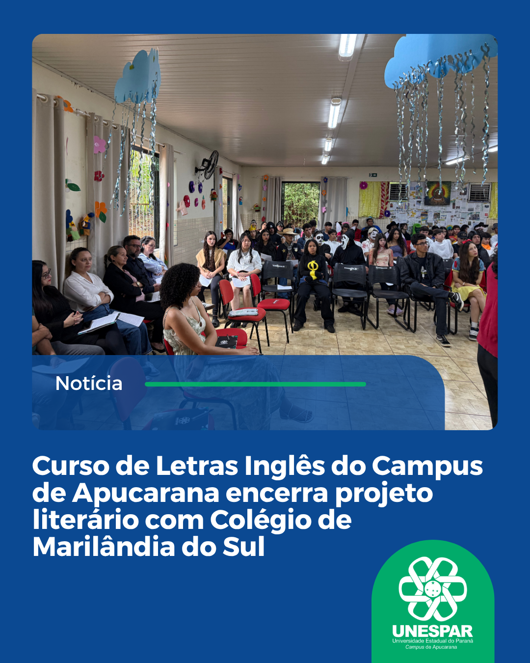 Curso de Letras Inglês do Campus de Apucarana encerra projeto literário com Colégio de Marilândia do Sul