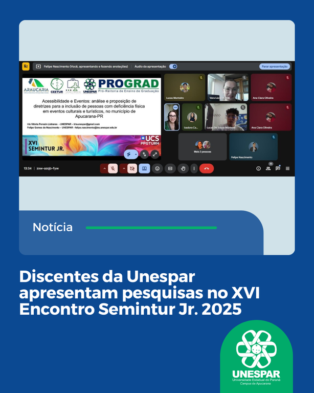 Discentes da Unespar apresentam pesquisas no XVI Encontro Semintur Jr. 2025