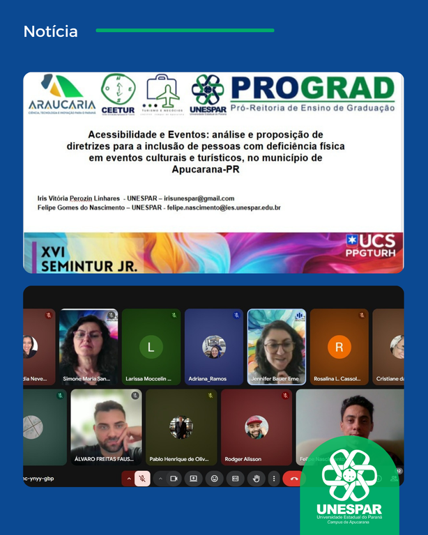 Discentes da Unespar apresentam pesquisas no XVI Encontro Semintur Jr. 2025