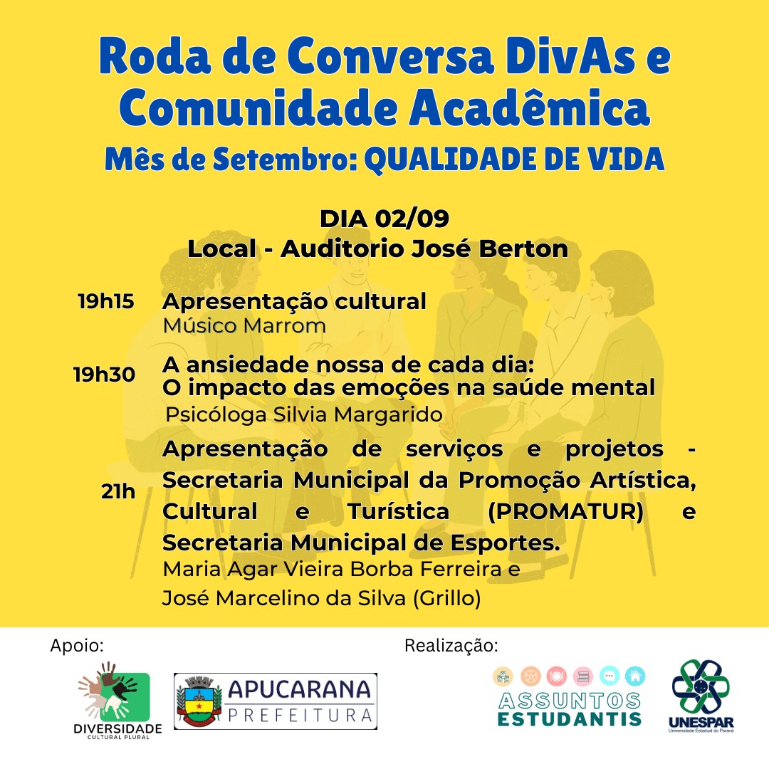 Divisão de Assuntos Estudantis promove Roda de Conversa sobre saúde mental e qualidade de vida