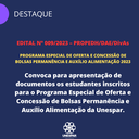 Edital nº 009/2023 – PROPEDH/DAE/DivAs - Convoca para apresentação de documentos os estudantes inscritos