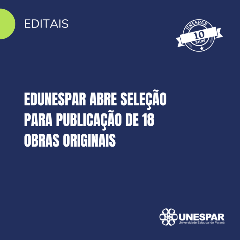 Edunespar abre seleção para publicação de 18 obras originais