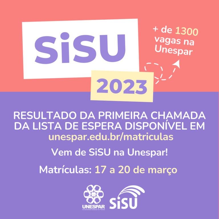 Está disponível a lista de aprovados na primeira chamada da lista de espera do SiSU