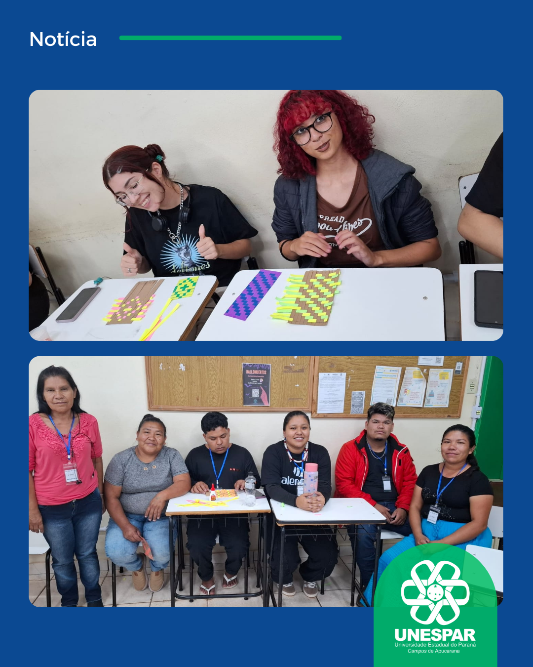 Estudantes da Unespar campus de Apucarana apresentam oficina sobre trançado Kaingang no COLI 2025