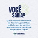 Inscrições abertas, até 3 de março, para ONGs e entidades sem fins lucrativos receberem suporte completo de autogestão em projetos