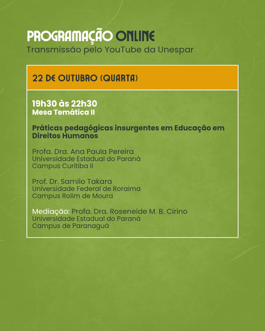Inscrições abertas para IV Seminário Internacional de Direitos Humanos