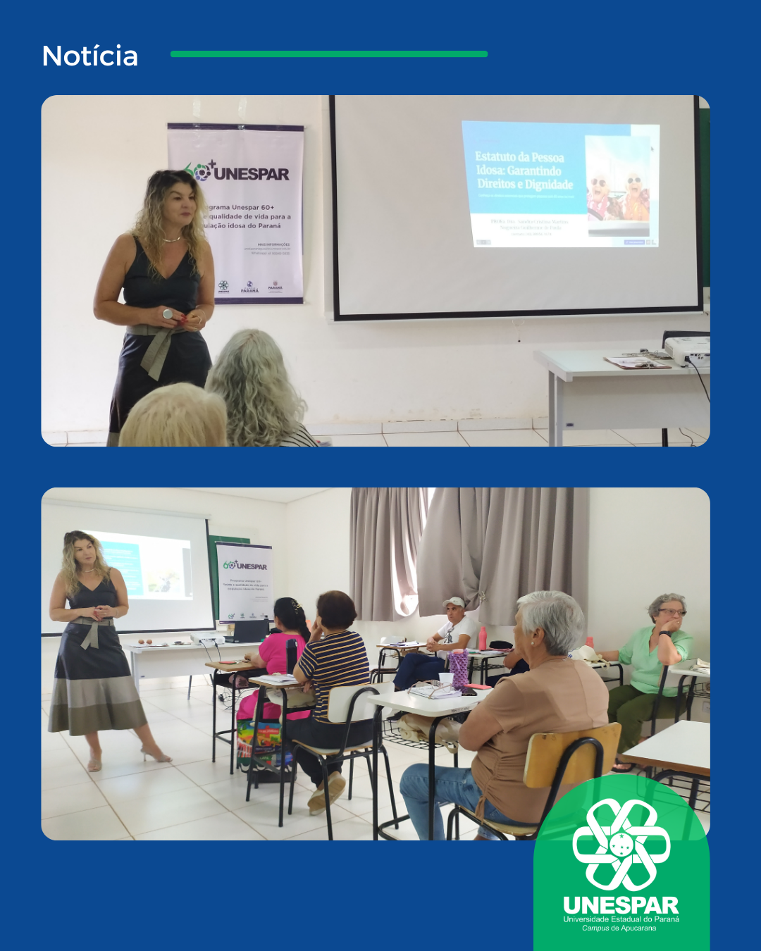 UNAPI promove minicurso sobre o Estatuto da Pessoa Idosa na Unespar – Campus de Apucaran