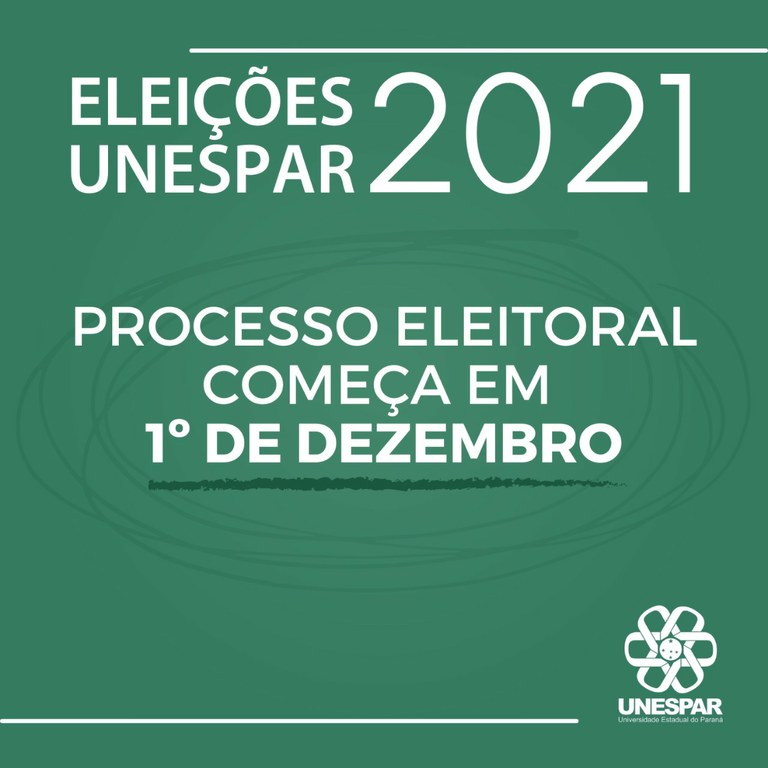 Eleições Unespar 2021 começam em 1º de dezembro