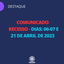 COMUNICADO DE RECESSO - dias: 06-07 e 21 de abril de 2023