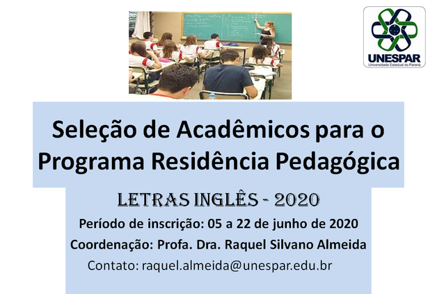 PIBID e RP da Unespar abrem edital para seleção interna de licenciandos e formação de cadastro de reserva