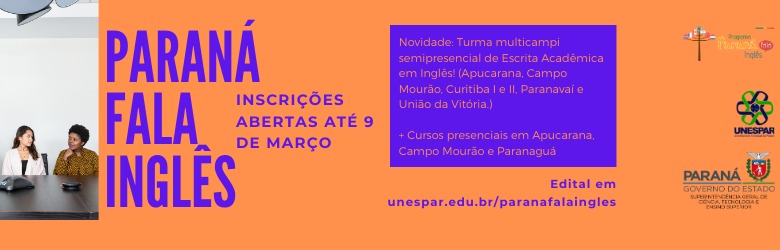 Inscrições Paraná Fala Inglês 2020