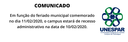 Comunicado recesso administrativo