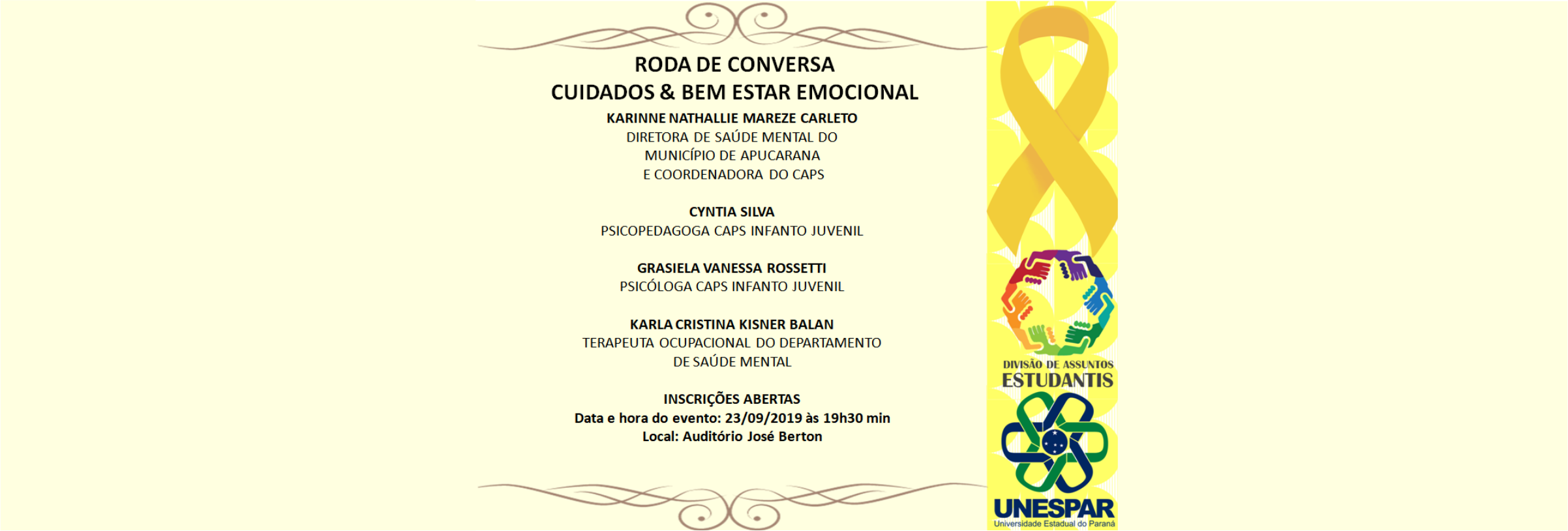 Roda de Conversa Cuidados & Bem Estar Emocional