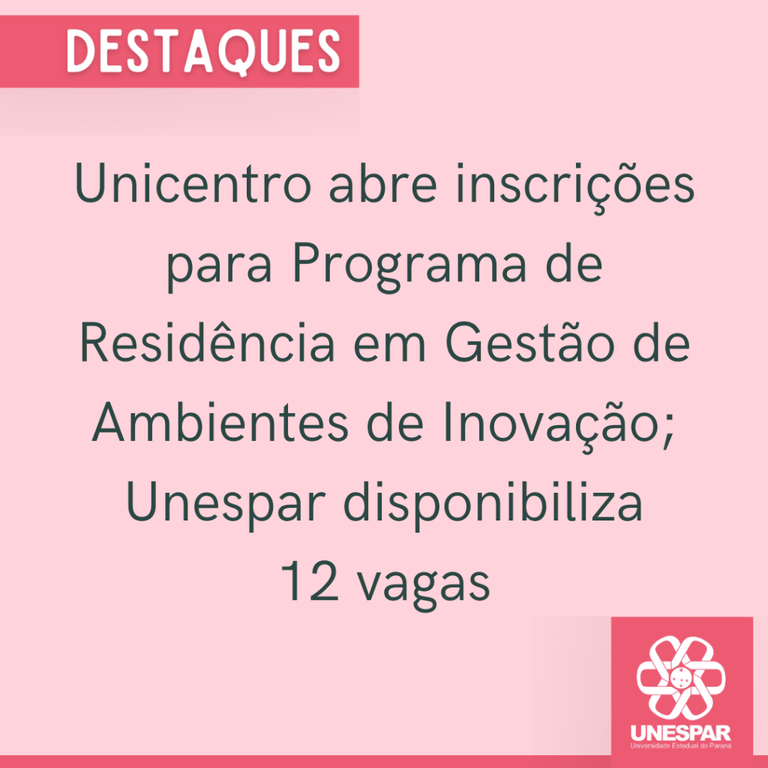 PROGRAMA DE RESIDÊNCIA EM GESTÃO DE AMBIENTES DE INOVAÇÃO