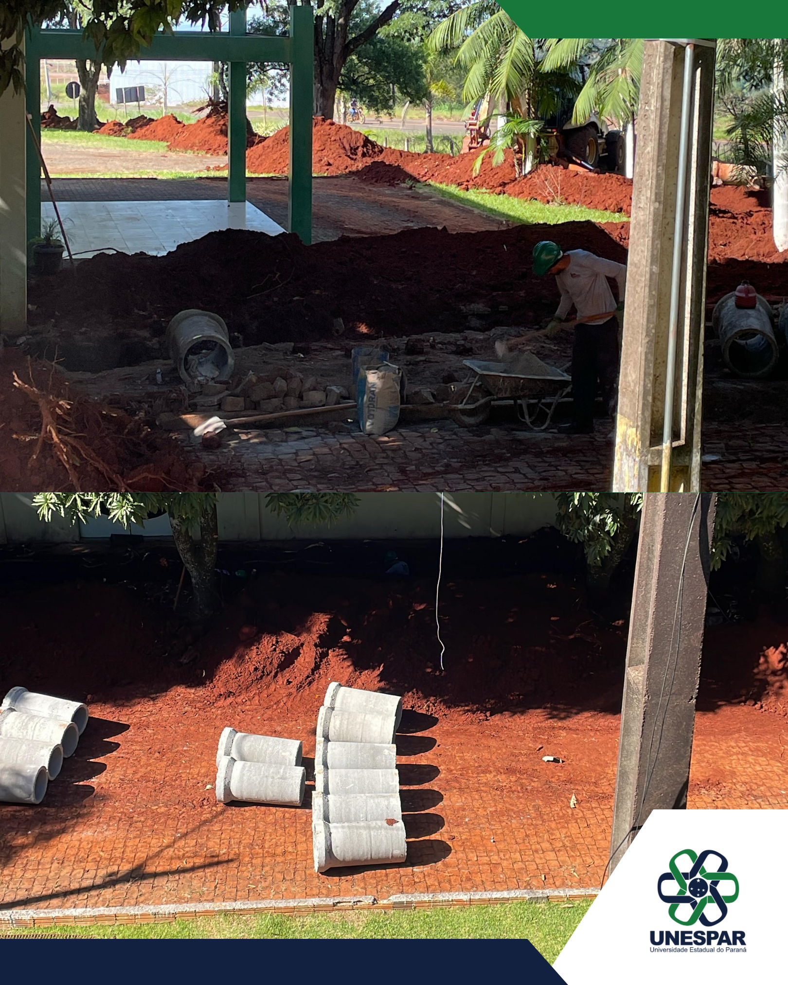 Obras de drenagem pluvial avançam no campus de Apucarana