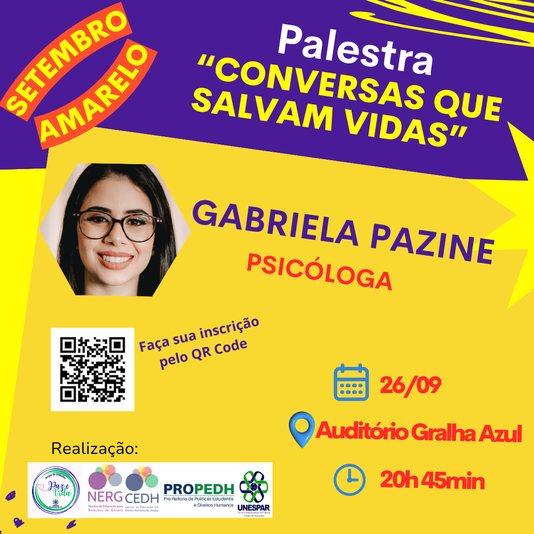 PALESTRA "Conversas que salvam vidas"