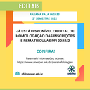 homologação inscrições PFI 2/2022