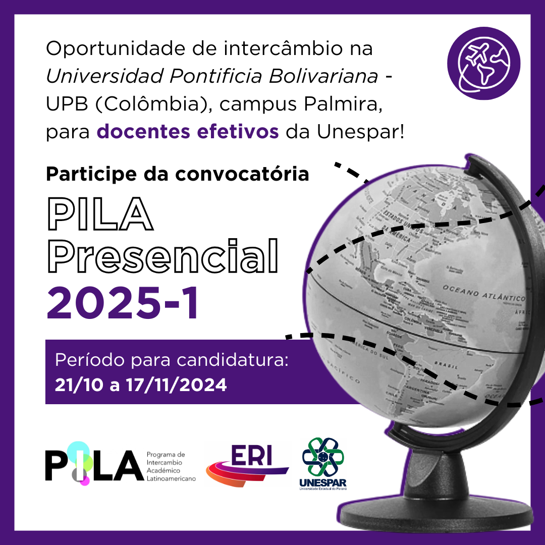 PILA Presencial 2025-1: Oportunidade de intercâmbio na Colômbia para docentes efetivos/as da Unespar