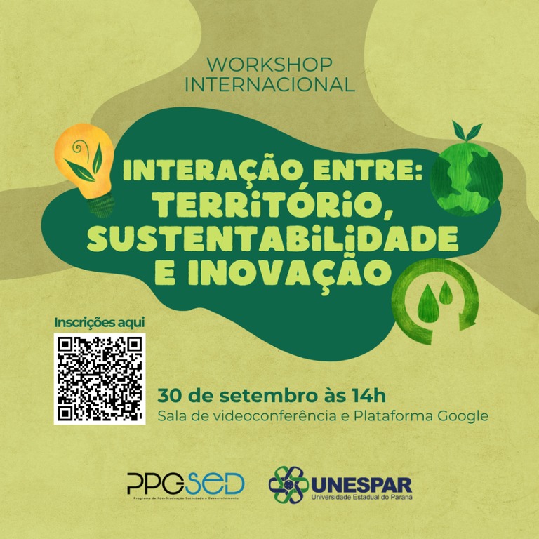 PPGSeD promove workshop internacional sobre interação entre território, sustentabilidade e inovação na segunda-feira (30)