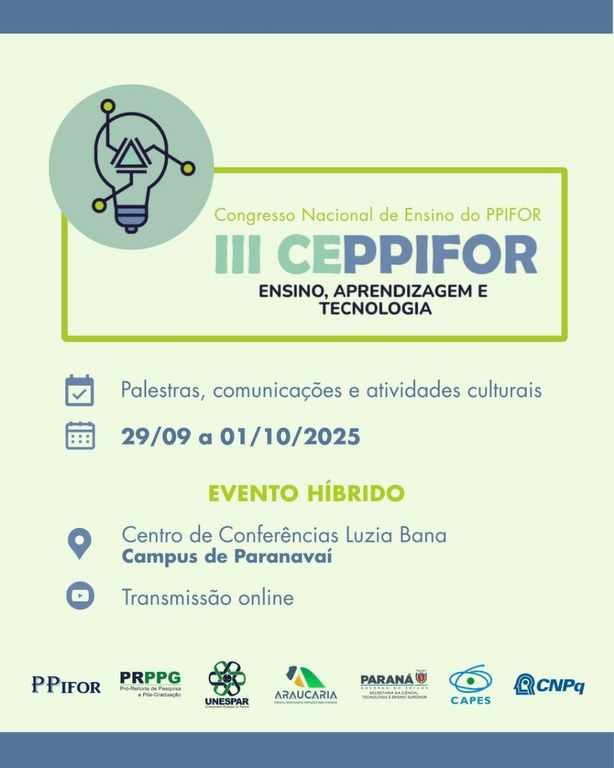 Evento ocorrerá de 29 de setembro a 1º de outubro no campus de Paranavaí