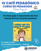 Lançamento do livro O Menino que Não Ouvia de um Lado, do Prof. Dr. Ricardo Desidério, acontece na UNESPAR - Campus de Apucarana. A obra aborda inclusão, empatia e representatividade de crianças com surdez unilateral.