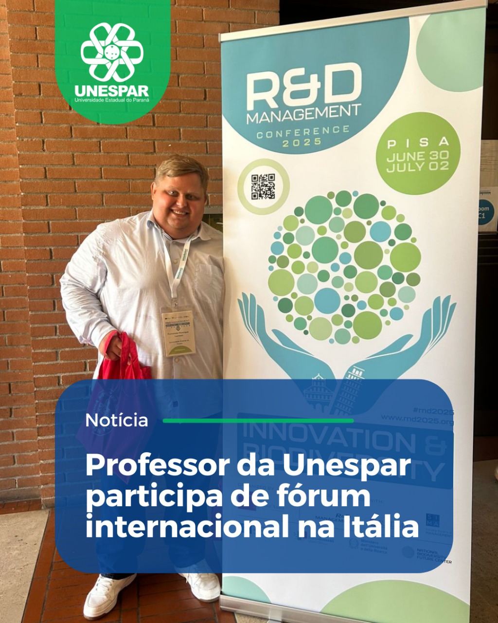 Professor da Unespar participa de fórum internacional na Itália