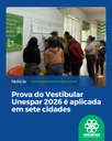 Prova do Vestibular Unespar 2026 é aplicada em sete cidades