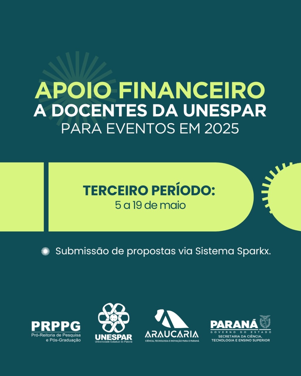 PRPPG abre 3º período de solicitações de apoio financeiro a eventos para docentes da Unespar