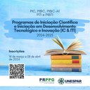 PRPPG abre seleção de projetos de IC & ITI para biênio 2024-25