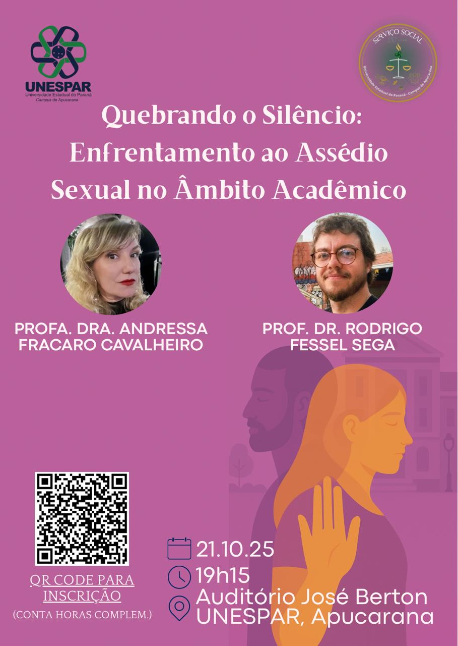 Unespar Apucarana promove evento sobre enfrentamento ao assédio sexual no âmbito acadêmico