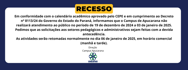 Recesso - Campus Apucarana