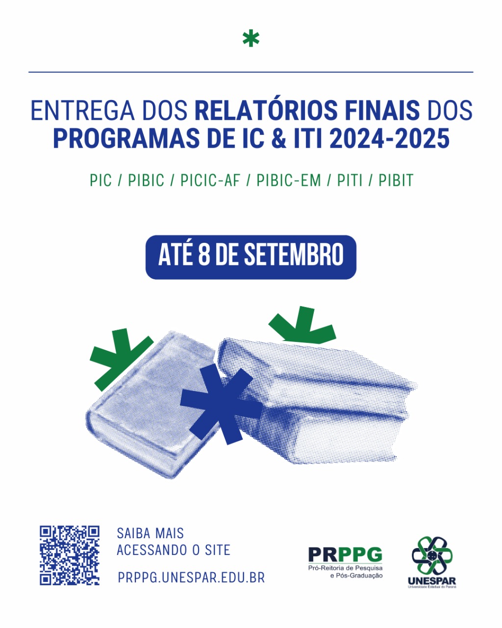 Relatórios de IC e ITI devem ser enviados até 8 de setembro