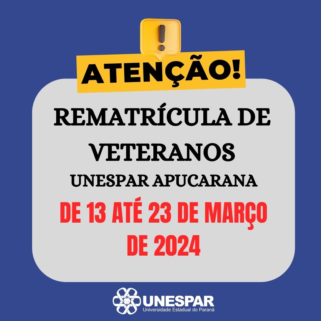 Rematrículas de Veteranos Apucarana: de 13 até 23 de março. Fique atento!