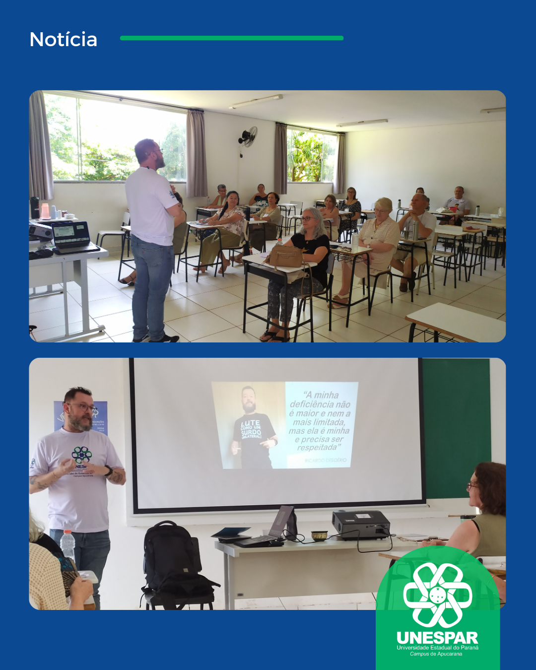 UNAPI recebe Prof. Dr. Ricardo Desidério para minicurso sobre inclusão da pessoa com deficiência auditiva